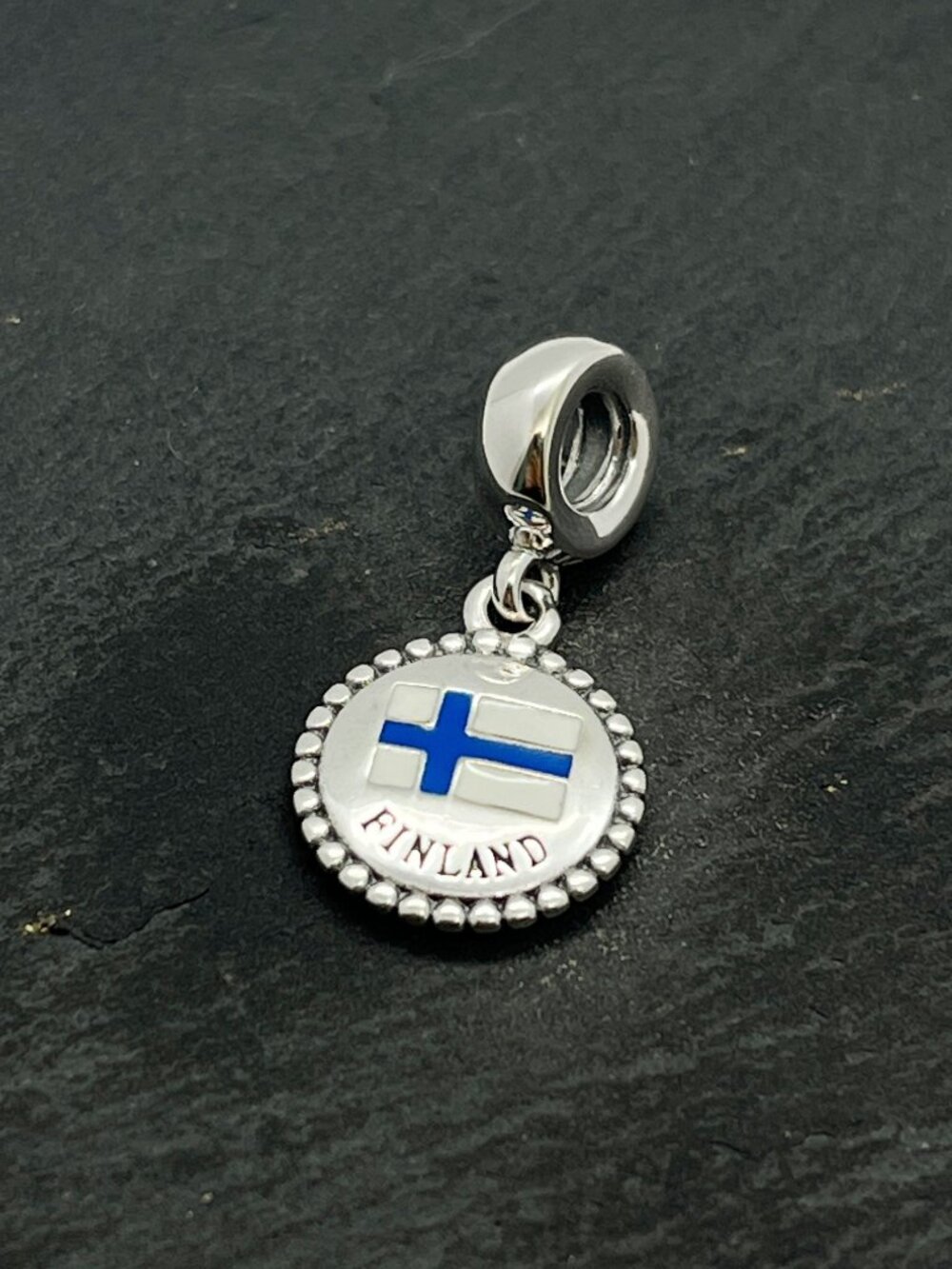 Pandora finland Flag Exclusive Charm Sterling Silver Dangle Charm Jewelry